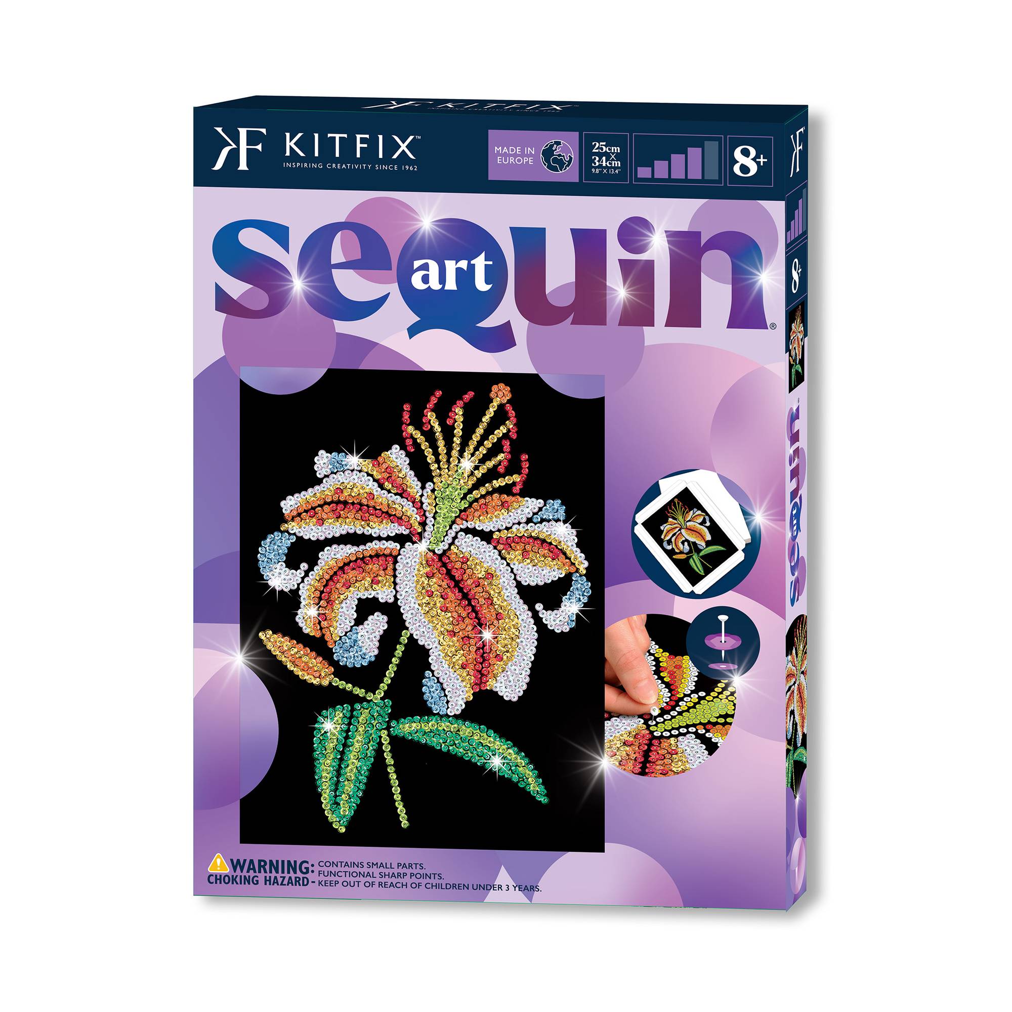 Kitfix Tiger Lily Sequin Art Purple Kit