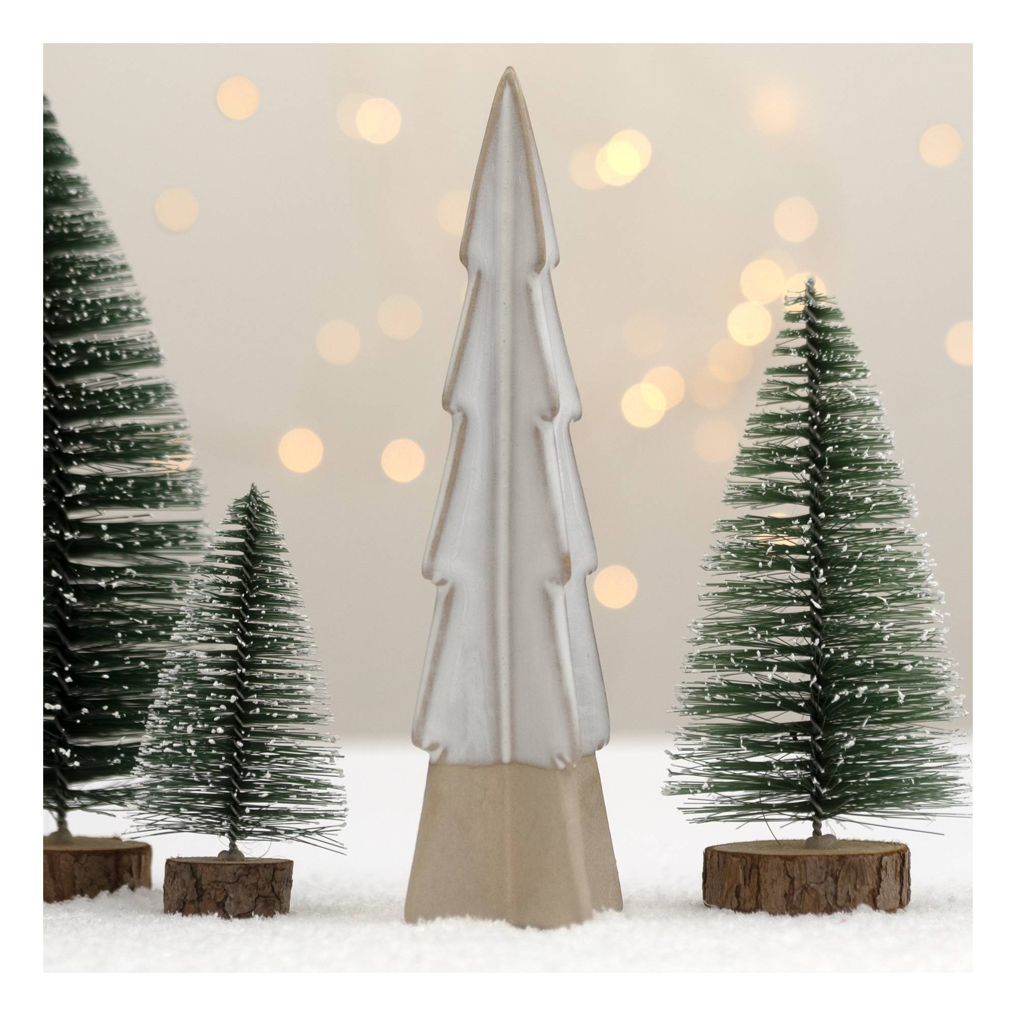 Ceramic Split Glazed Tree Decoration 19cm