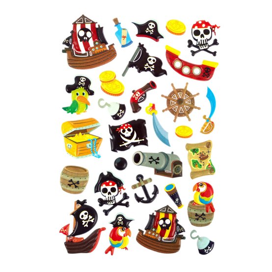 Pirate Puffy Stickers