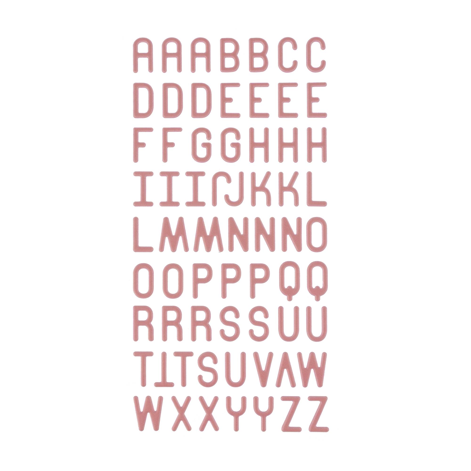 Pink Puffy Alphabet Stickers