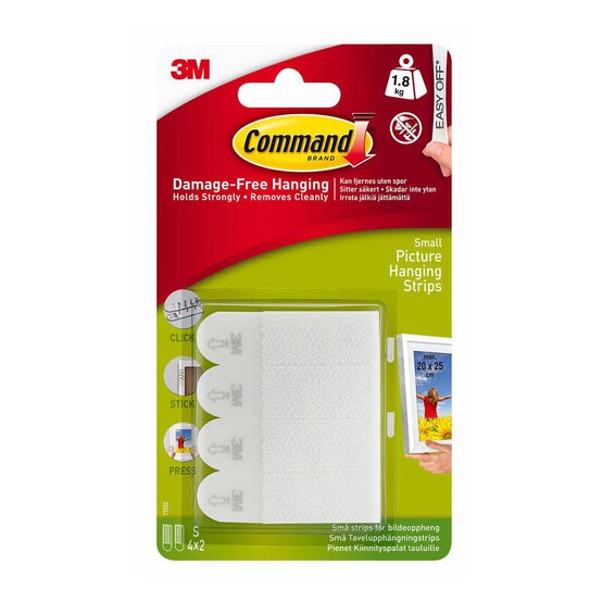 Command Small Picture Hanging Strips 4 Pieces