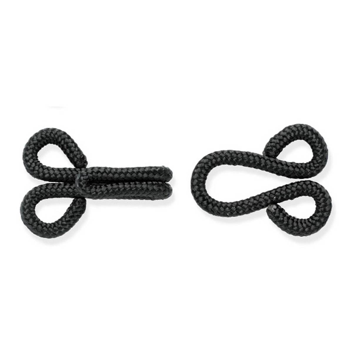 Milward Black Fur or Coat Hooks and Eyes 3 Pack