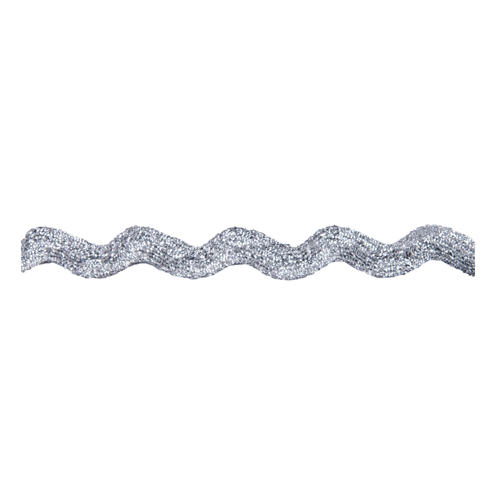 Silver 10mm Metallic Ric Rac Trim by the Metre
