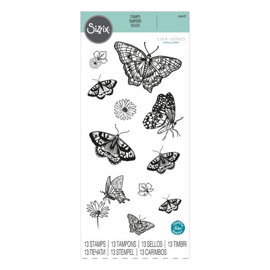 Sizzix Nature Butterflies Stamp Set 13 Pieces