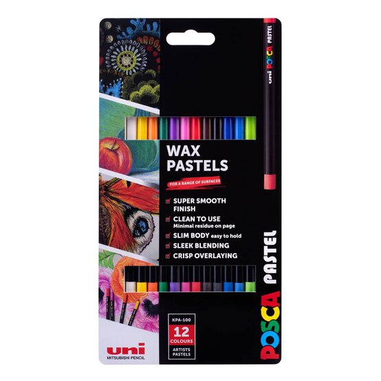 Uni-ball Posca Essential Wax Pastels 12 Pack