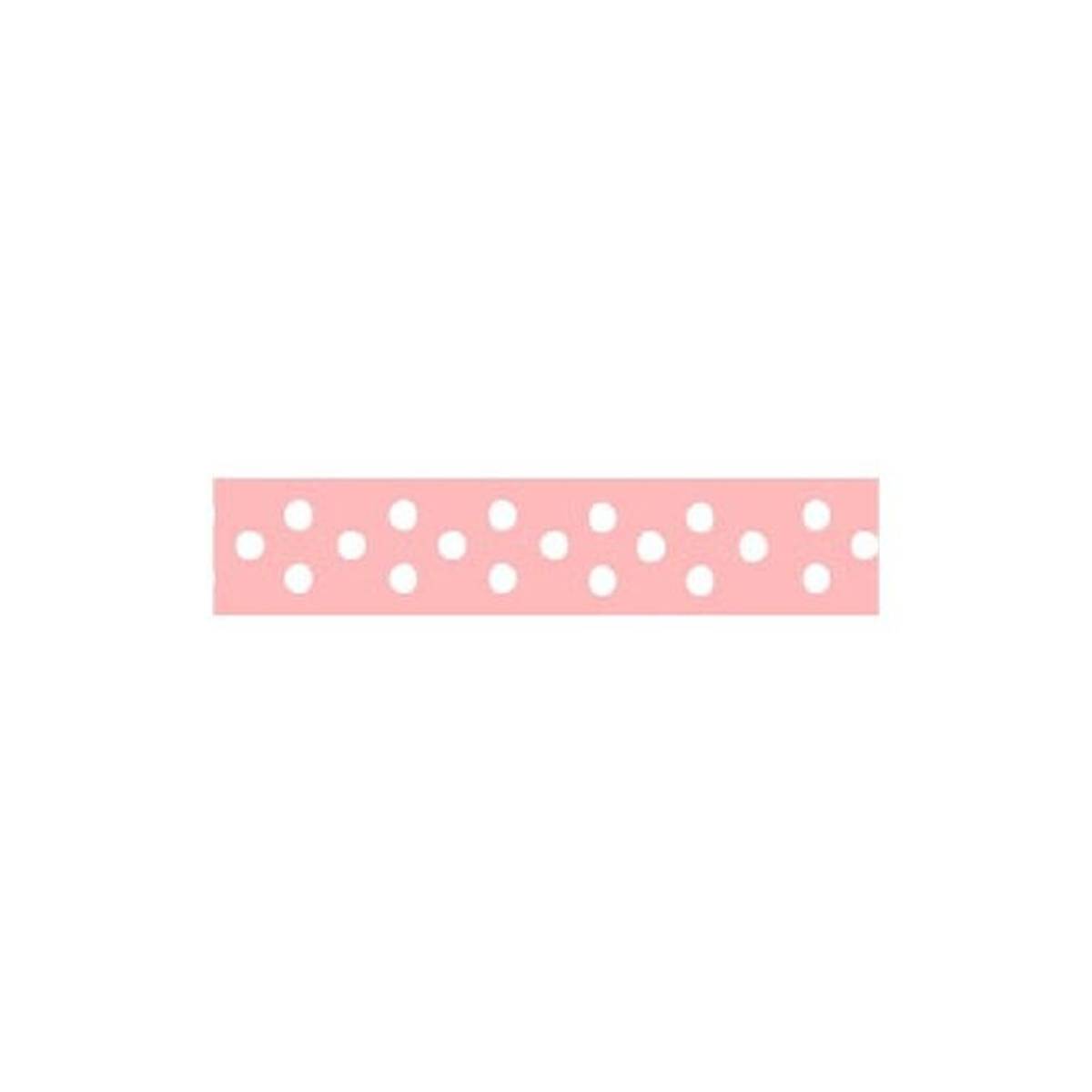 Baby Pink Polka Dot Grosgrain Ribbon 13mm x 5m