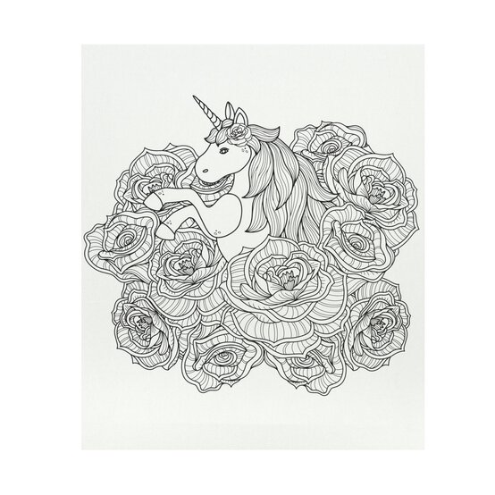 Unicorn and Flower Colour-in Canvas