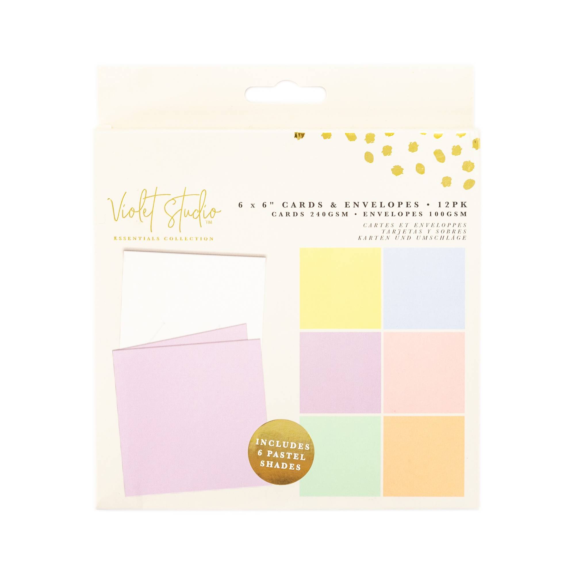 Violet Studio Pastel Card Blanks 6 x 6 Inches 12 Pack