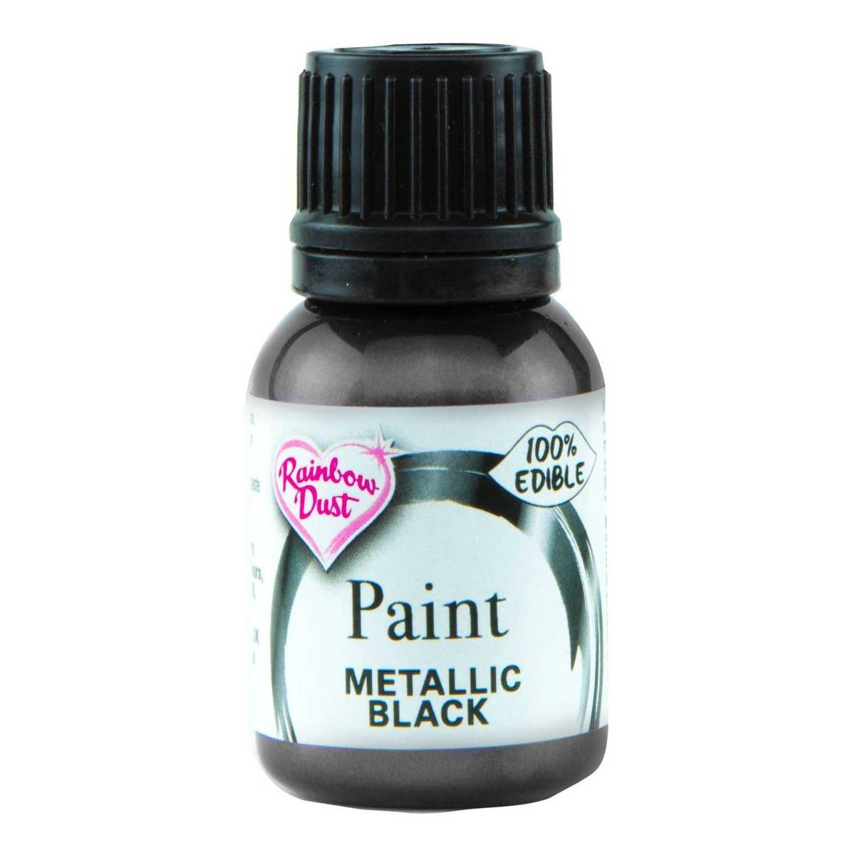 Rainbow Dust Metallic Black Food Paint 25ml