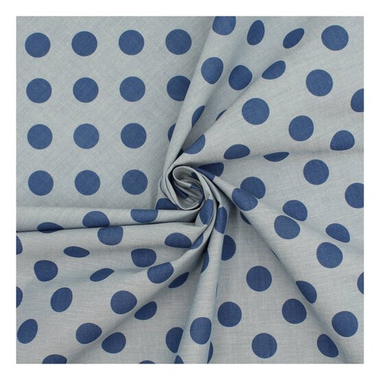 Cornflower Hometown Chambray Dots Fabric?by the Metre