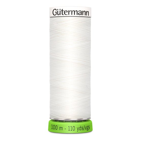 Gutermann White Sew All Recycled rPET Thread 100m (800)