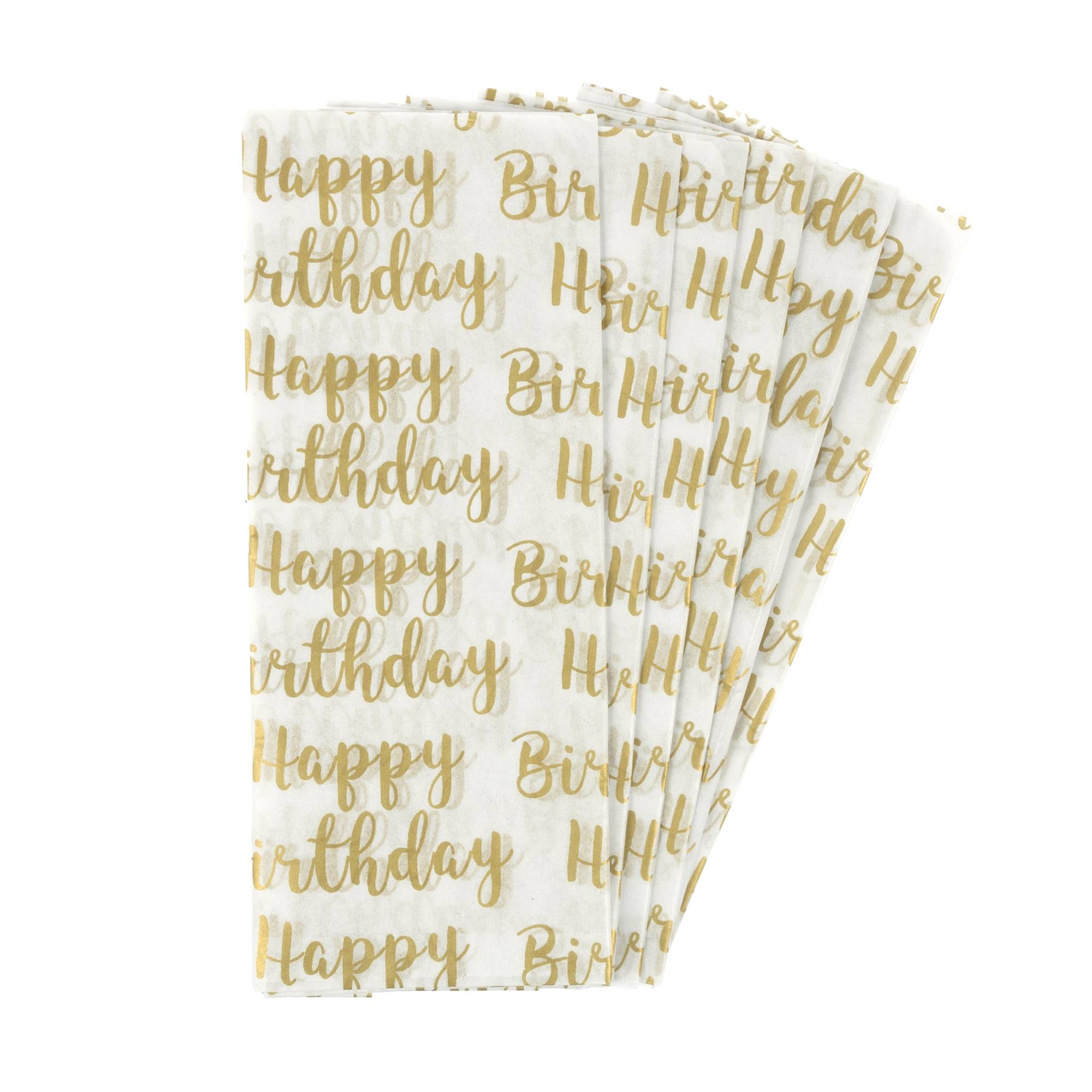Happy Birthday Printed Tissue Paper 50cm x 75cm 6 Pack