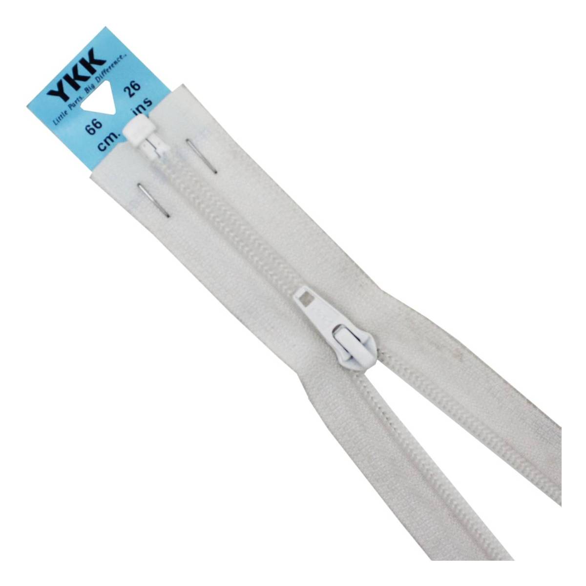 YKK White Nylon Open End Zip 66cm