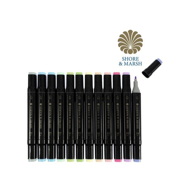 Shore & Marsh Pastel Dual Tip Art Markers 12 Pack