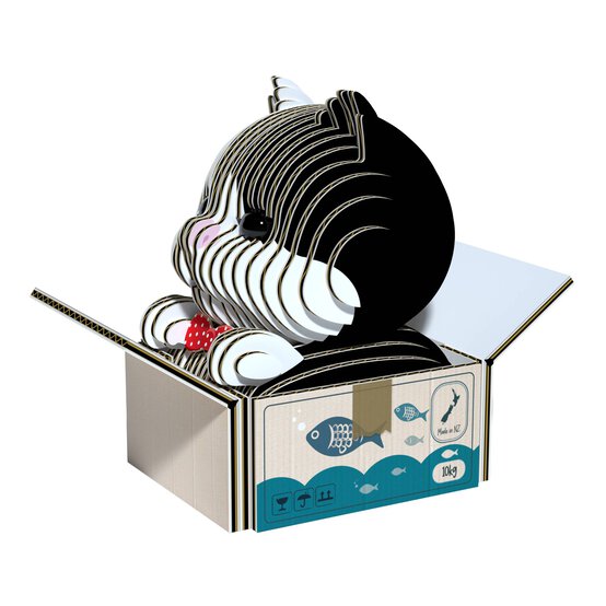 Eugy 3D Cat Tuxedo Model