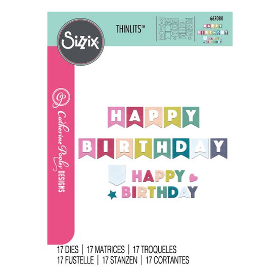 Sizzix Thinlits Birthday Bunting Dies 17 Pieces