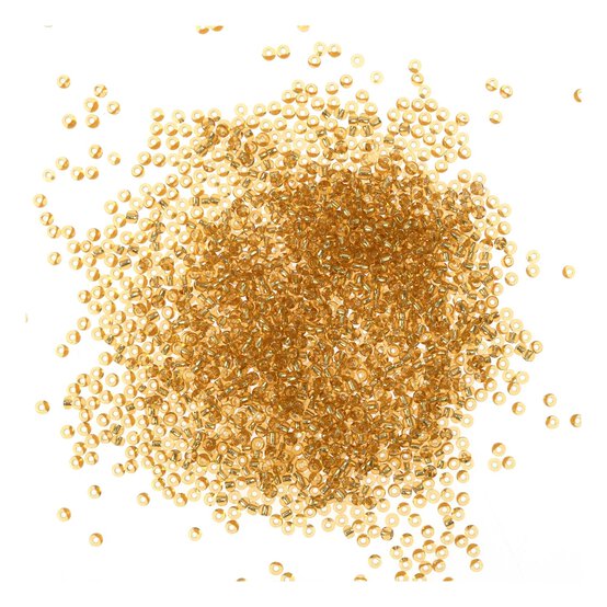 Gold Silver-Lined Seed Beads 3mm 50g