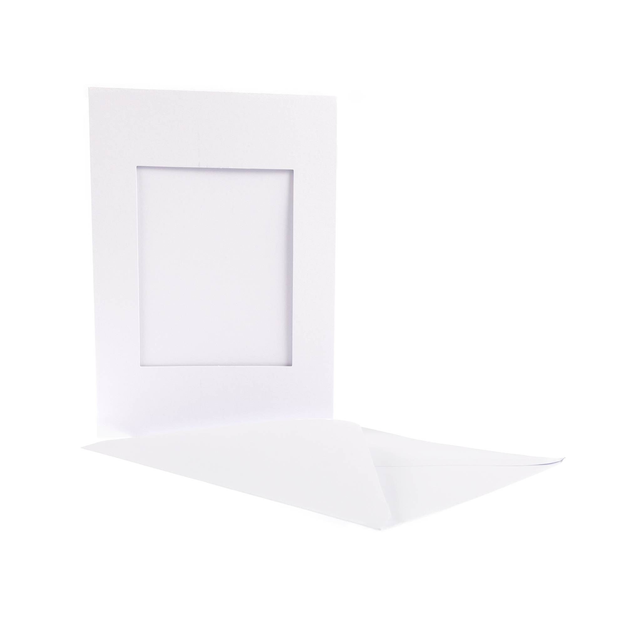 White Rectangle Aperture CardsA5 10 Pack