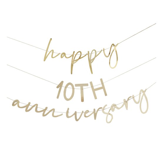 Ginger Ray Gold Customisable Anniversary Bunting 2m