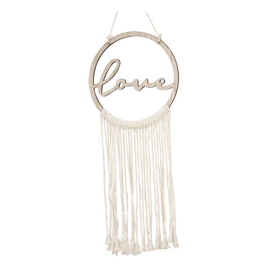 Ginger Ray Wooden Love Macram&eacute; Wall Hanging Hoop
