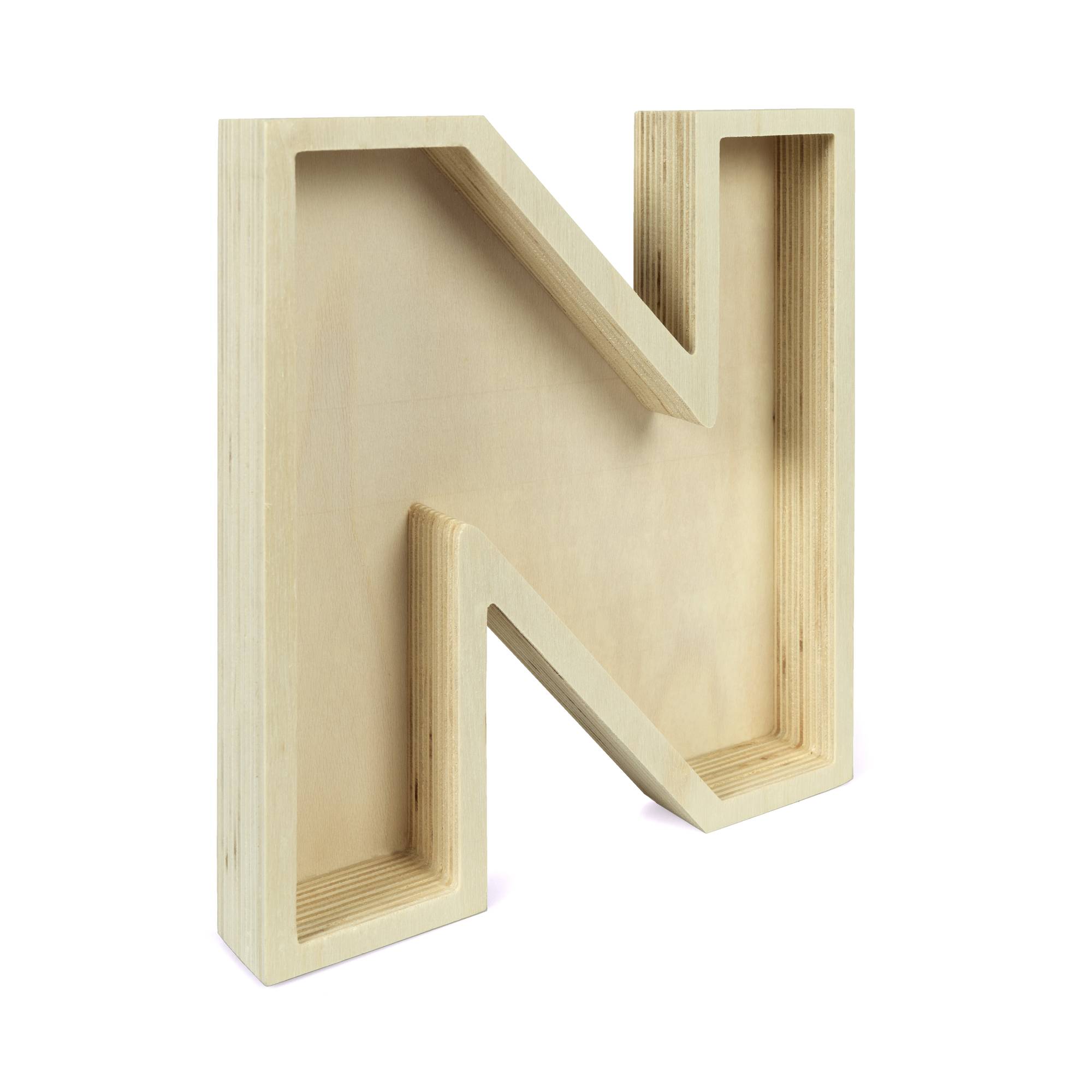 Wooden Fillable Letter N 22cm