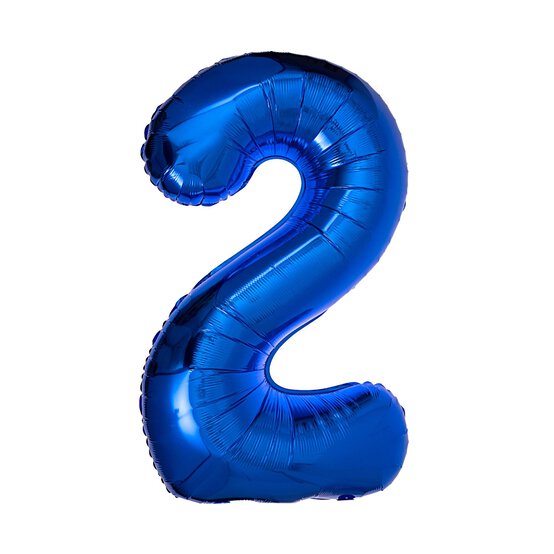Extra Large Blue Foil Number 2 Balloon