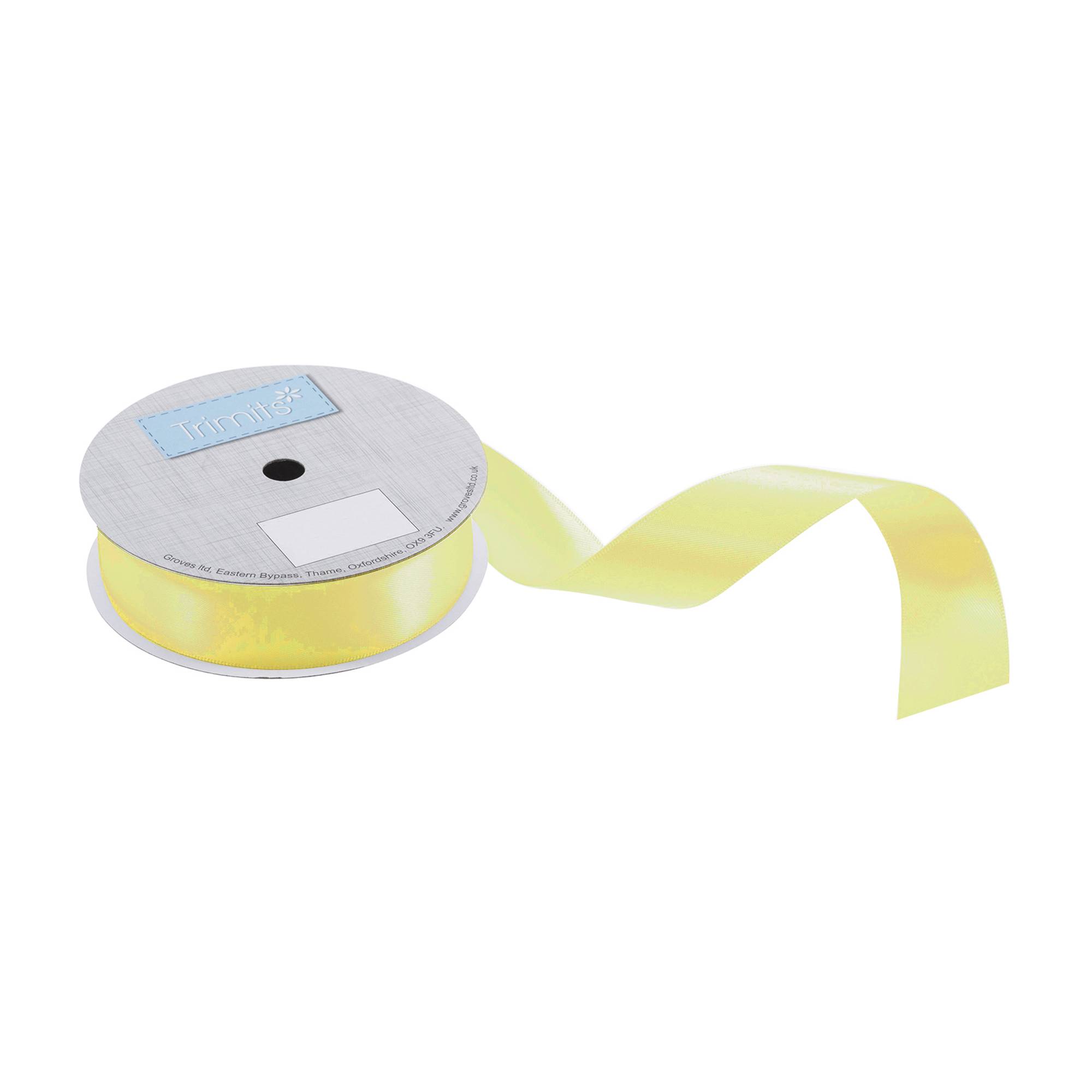 Trimits Lemon Double-Faced Satin Ribbon by the Metre 25mm
