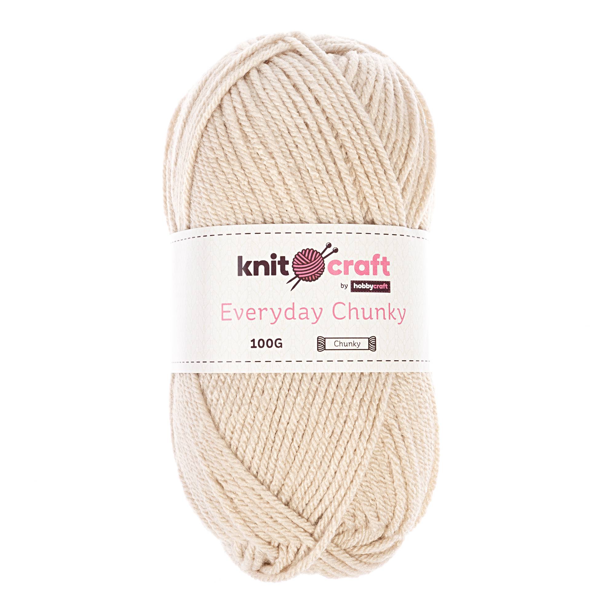 Knitcraft Beige Everyday Chunky Yarn 100g