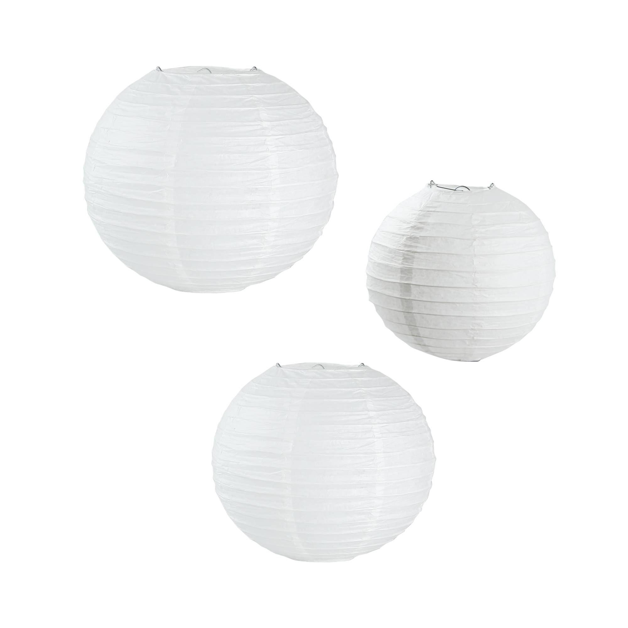 White Paper Lanterns 3 Pack
