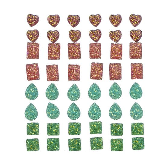 Multicolour Rhinestone Gems 48 Pack