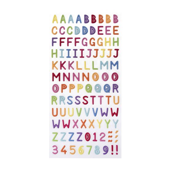 Matt Bright Puffy Alphabet Stickers