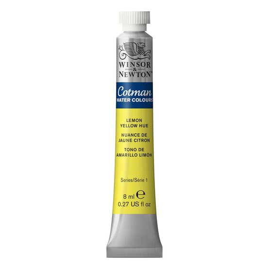 Winsor & Newton Lemon Yellow Hue Cotman Watercolour Tube 8ml