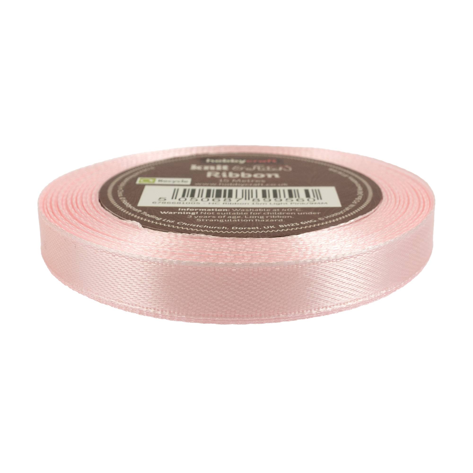 Light Pink Satin Ribbon 9mm x 15m