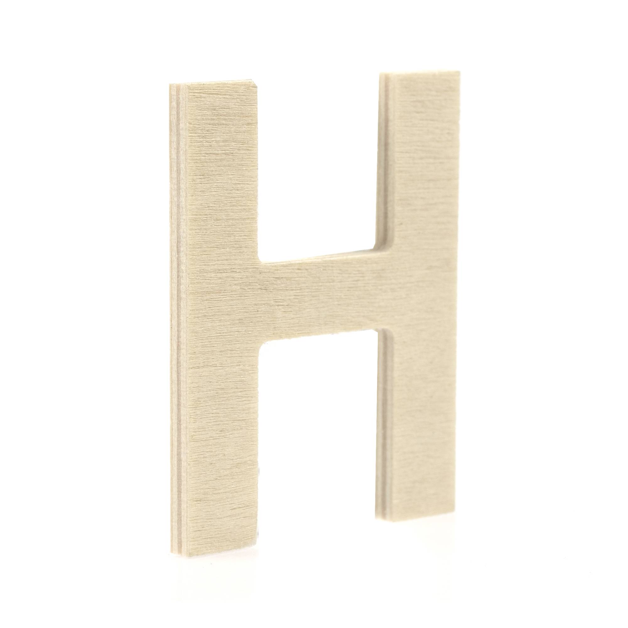 Small Wooden Letter H 6.5cm