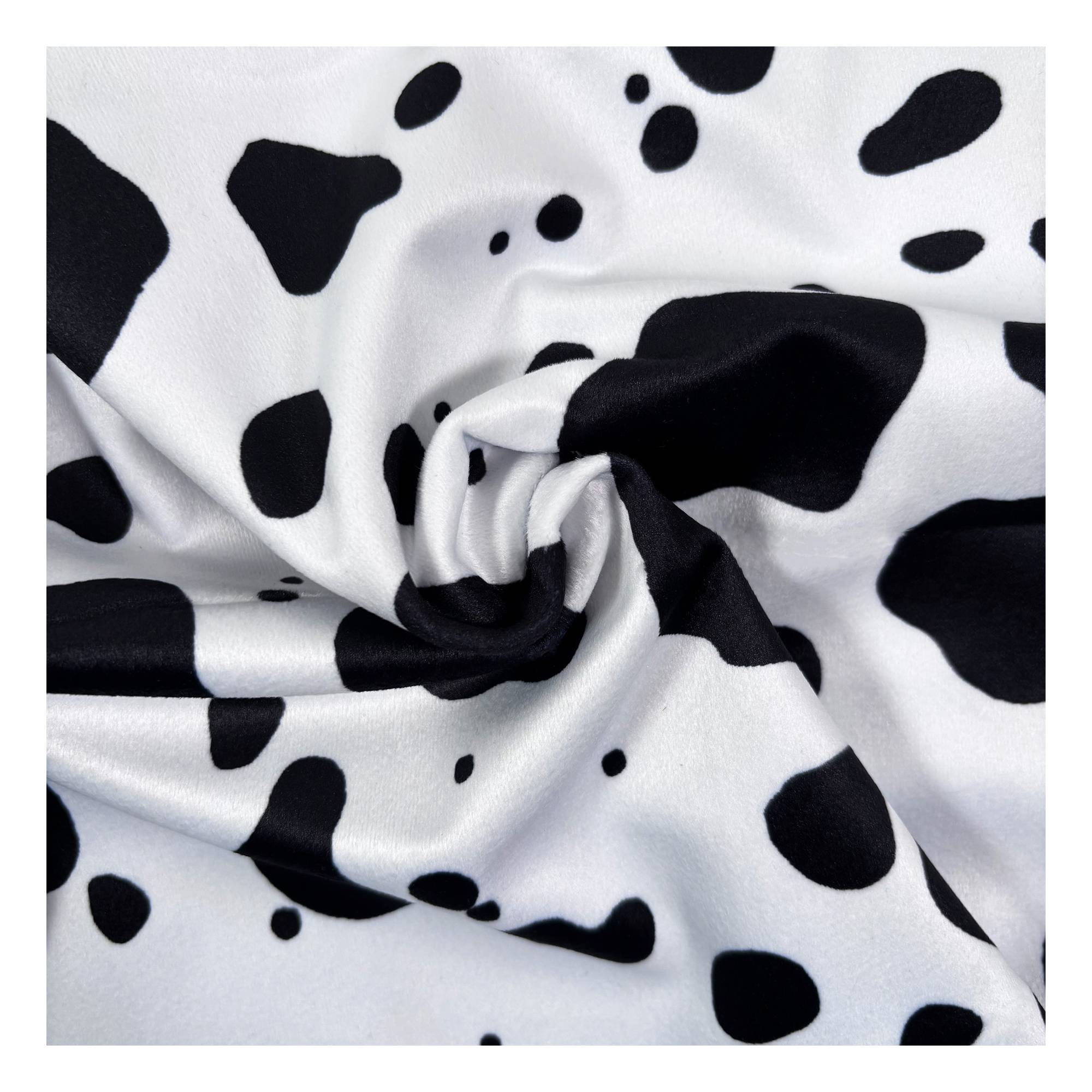 Cow Animal Velour Fabric by the Metre
