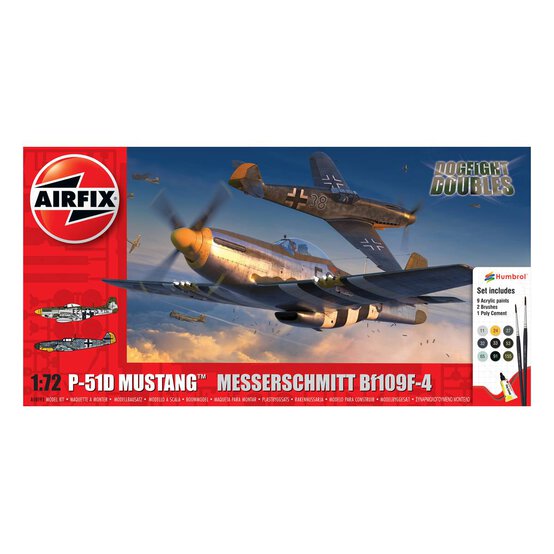 Airfix P-51D Mustang and Messerschmitt Bf109F-4 Model Set 1:72