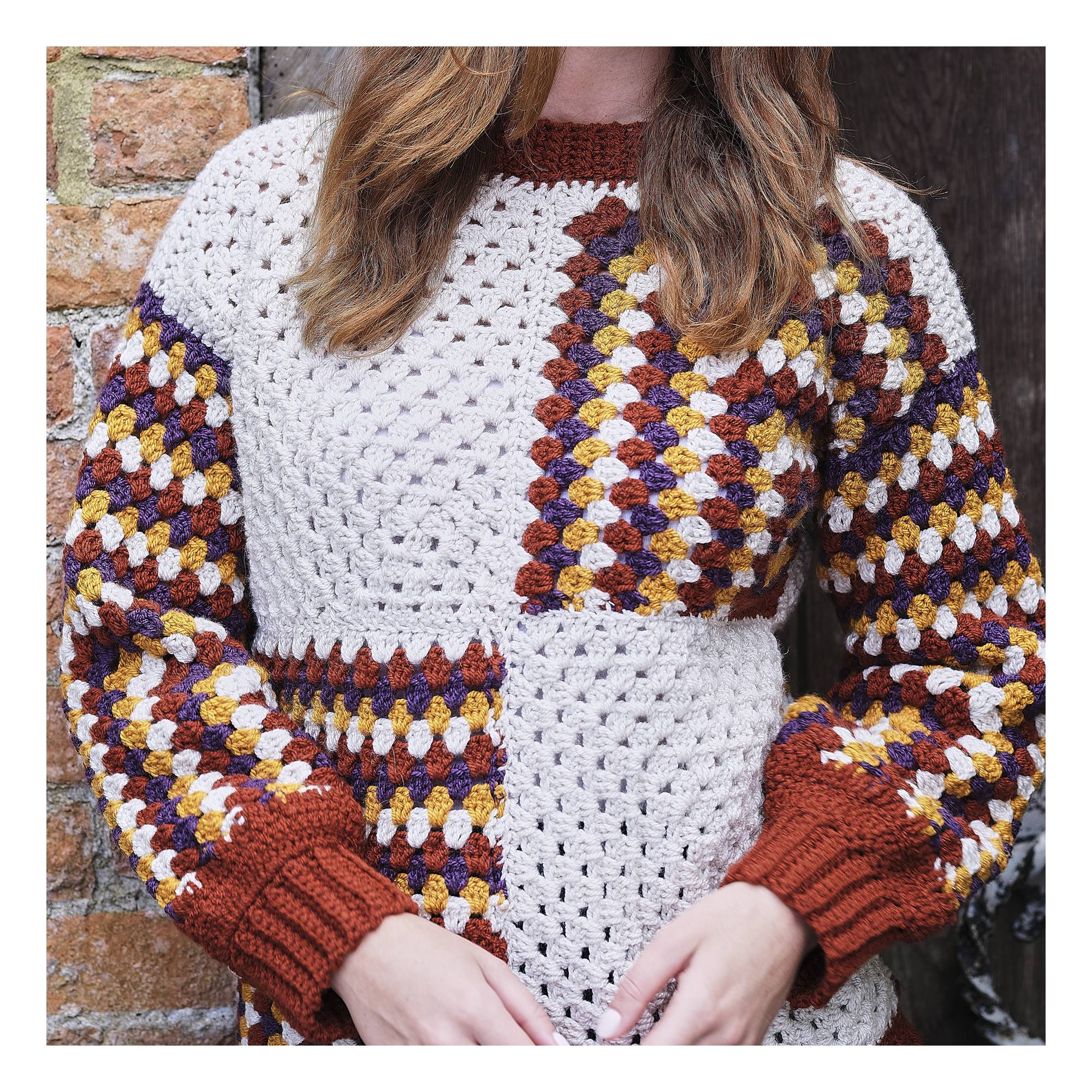 Knitcraft Granny Square Jumper Digital Pattern 0354