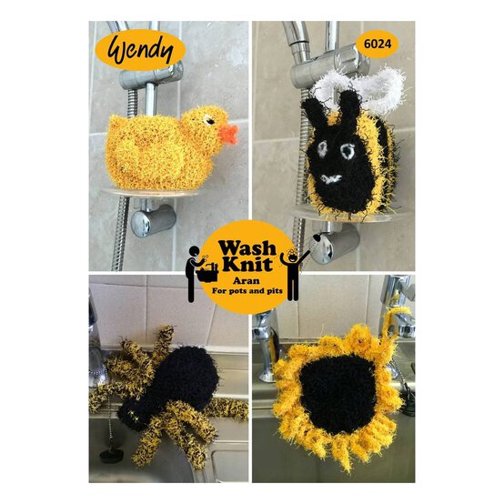 Wendy Wash Knit Aran Kitchen and Bathroom Fun Digital Pattern 6024