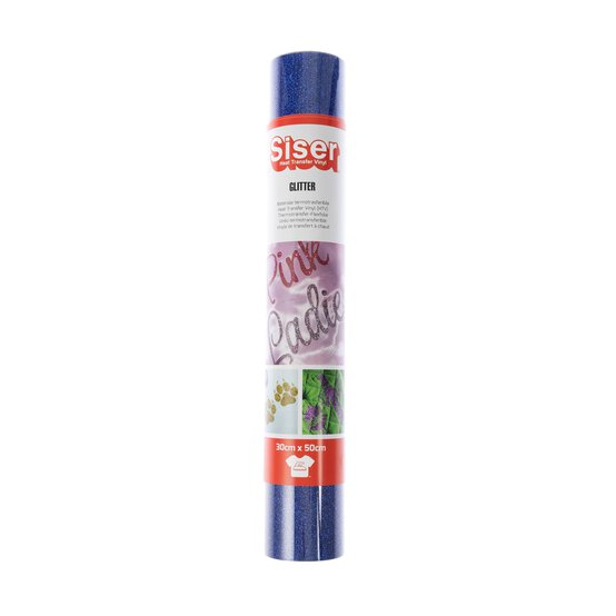 Siser Royal Blue Glitter Heat Transfer Vinyl 30cm x 50cm
