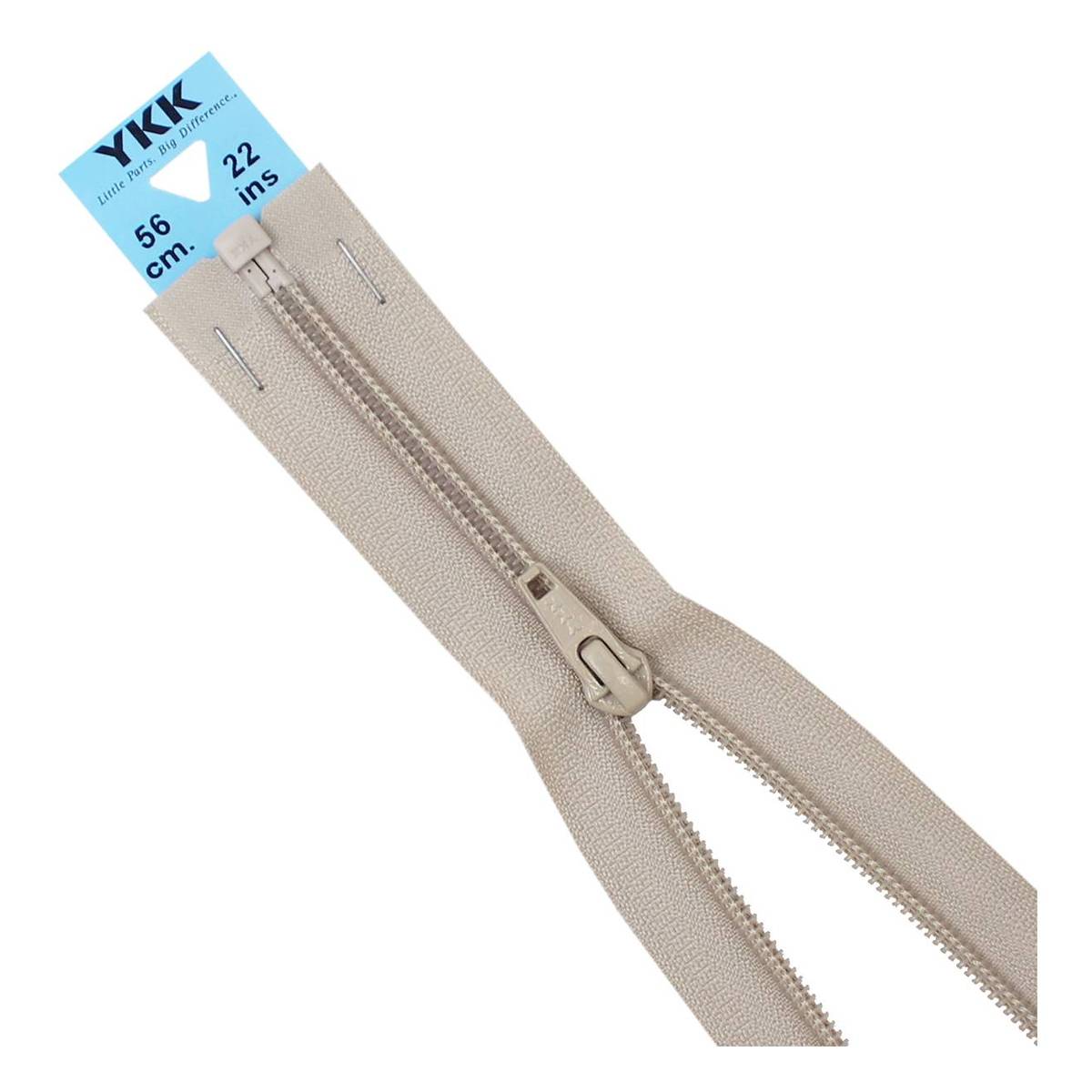 YKK Dark Beige Nylon Open End Zip 56cm