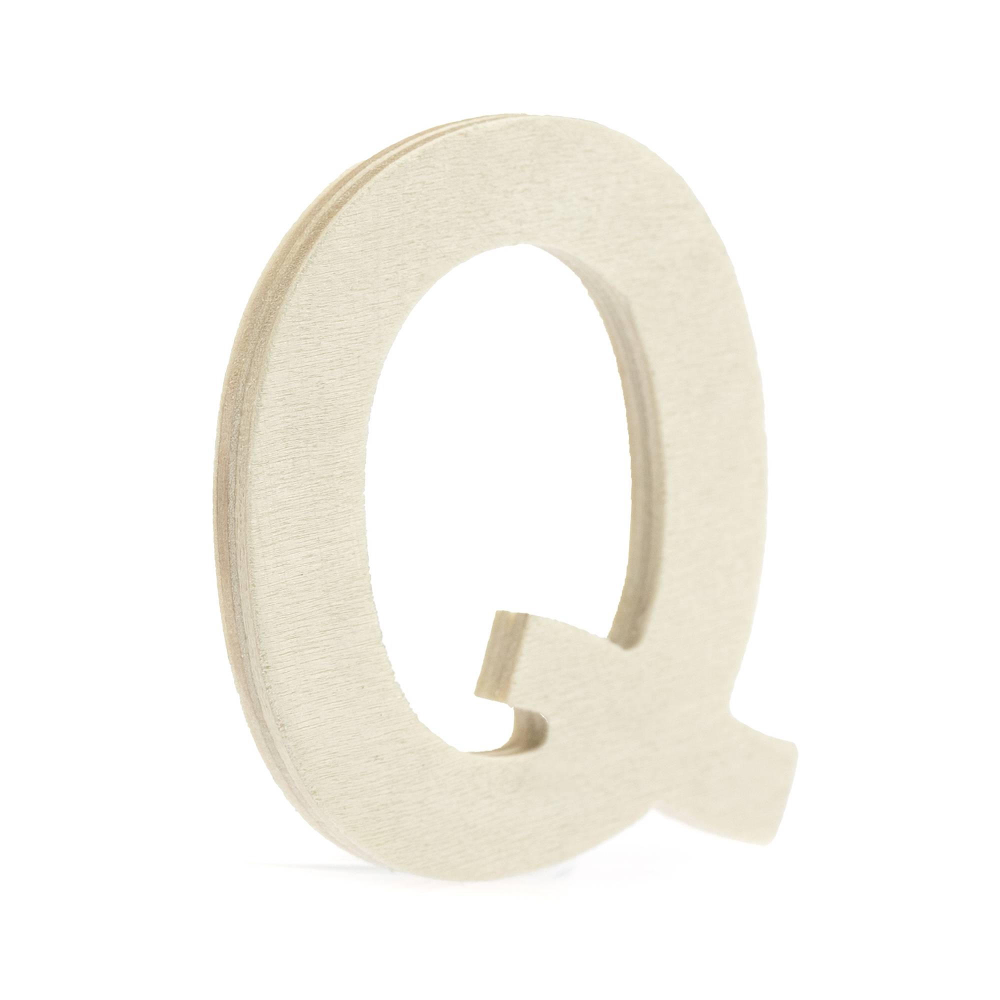 Small Wooden Letter Q 6.5cm