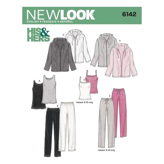 New Look Unisex Activewear Sewing Pattern 6142