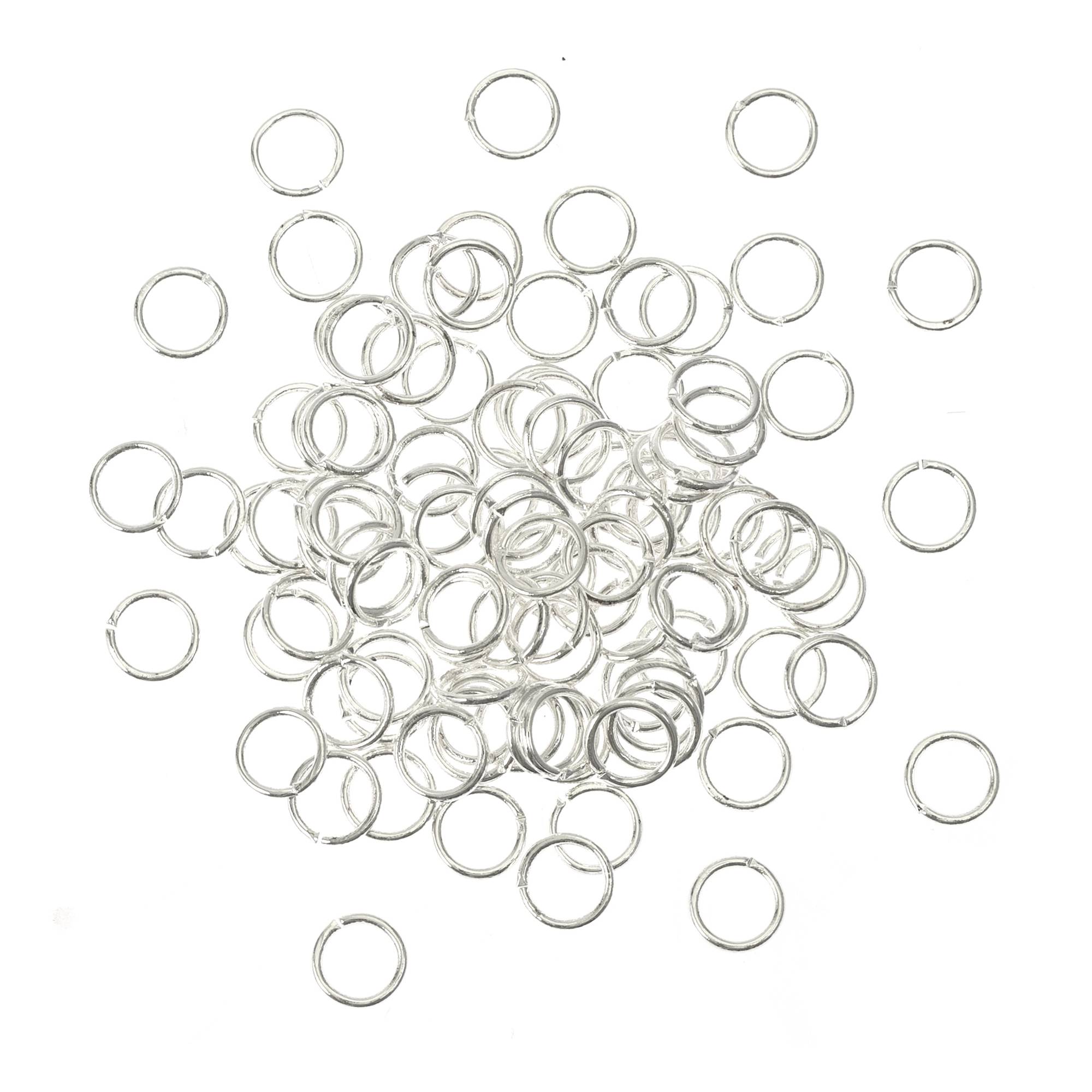 Silver Plated Jump Rings 8mm 100 Pack