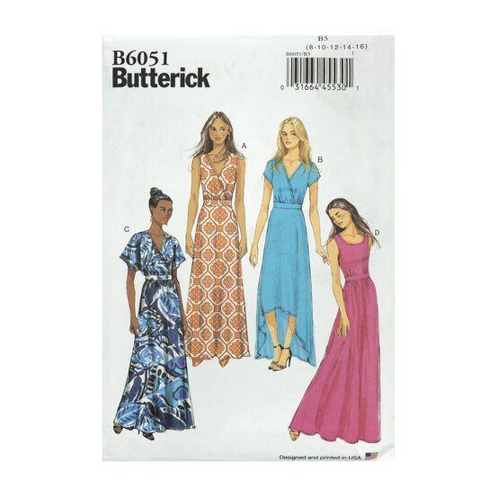Butterick Women’s Dress Sewing Pattern B6051 (8-16)