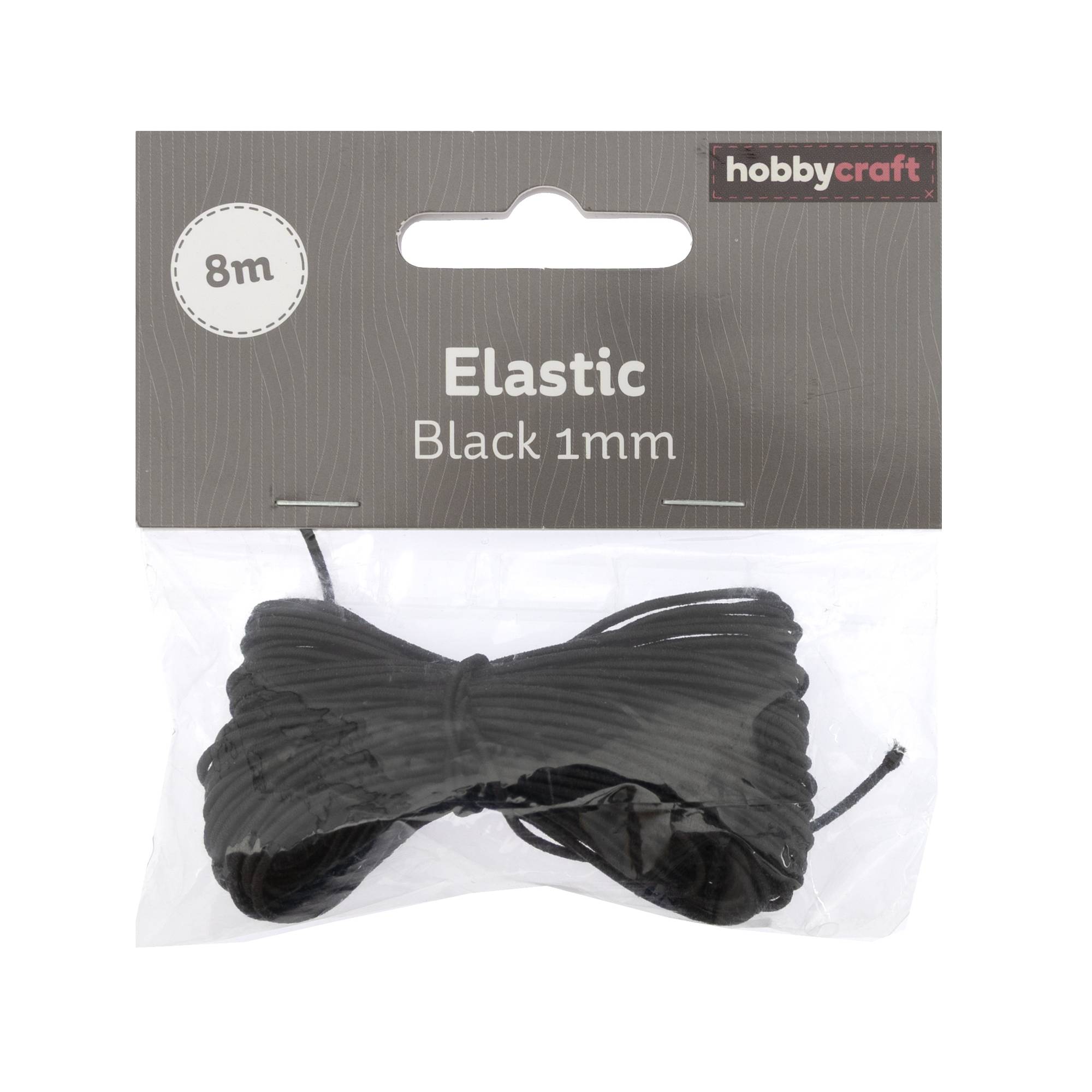 Black Elastic 1mm x 8m