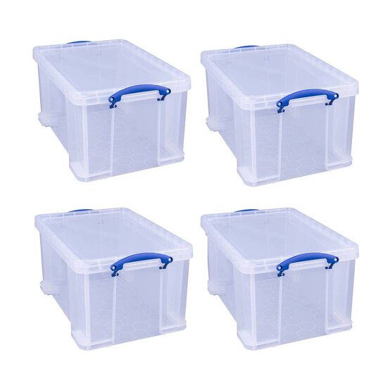 Really Useful Clear Box 48 Litres 4 Pack Bundle