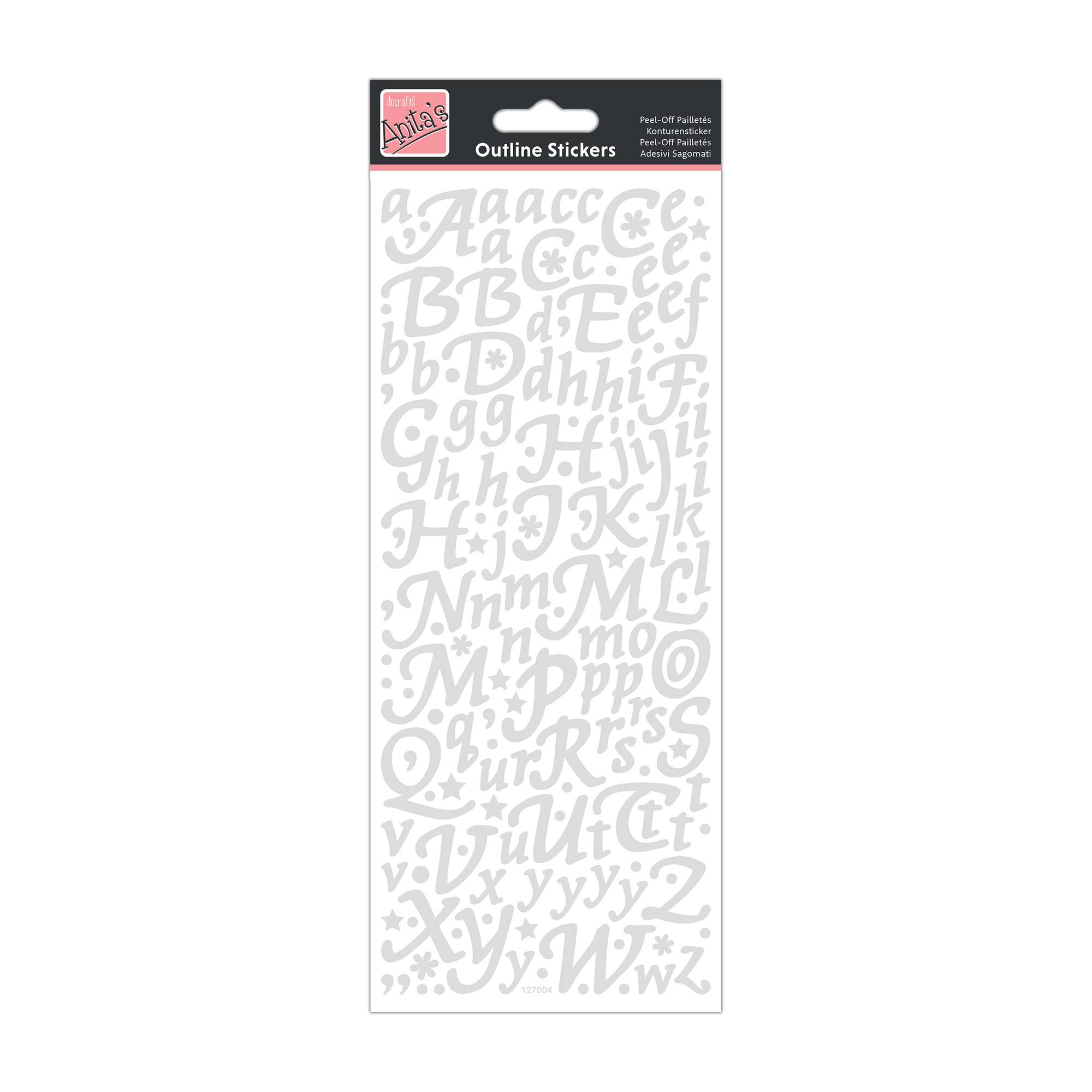 Anita's Silver Star Alphabet Outline Stickers