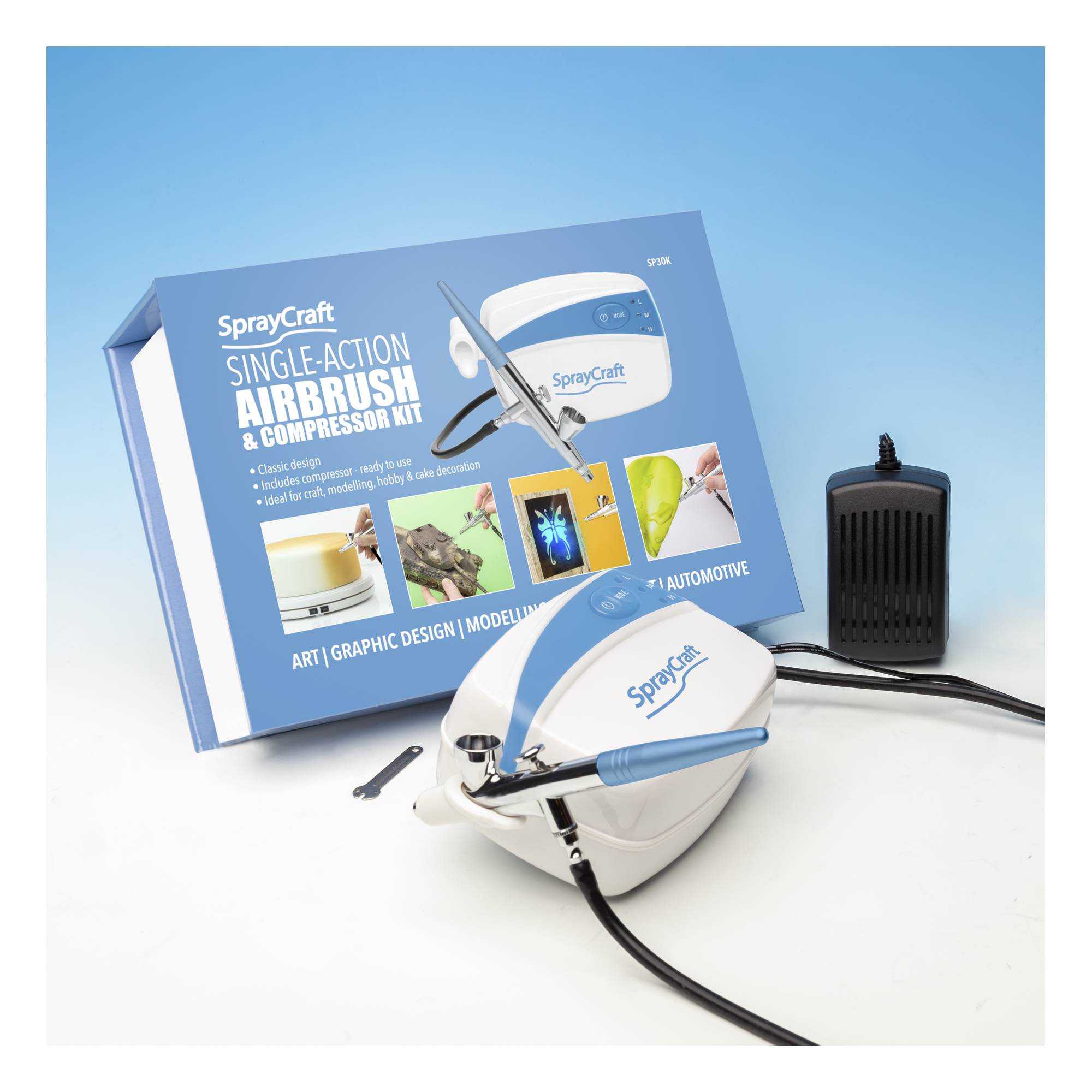 Spraycraft Gravity Feed Airbrush and Compressor Kit