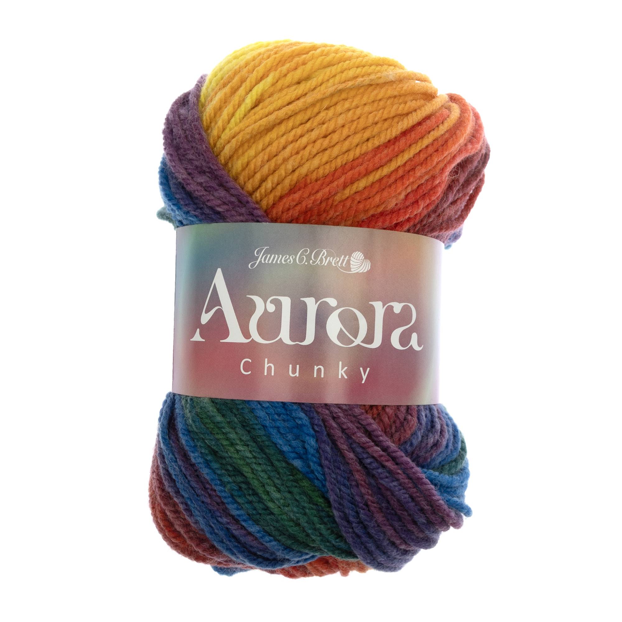 James C Brett Rich Rainbow Aurora Chunky Yarn 100g