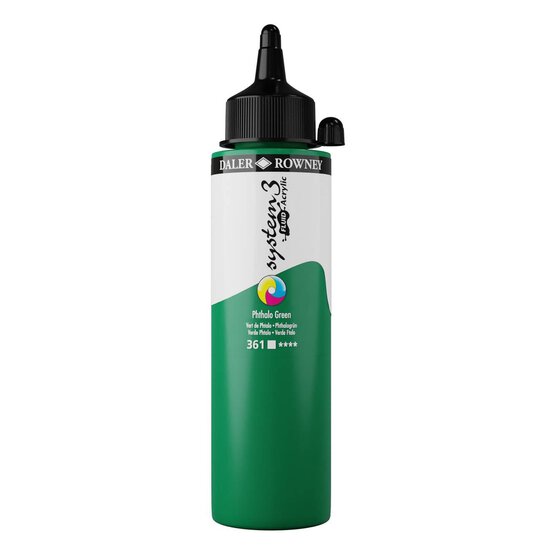 Daler-Rowney System3 Phthalo Green Fluid Acrylic 250ml (361)